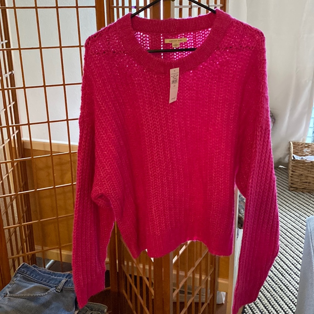 BNWT AE hot pink sweater